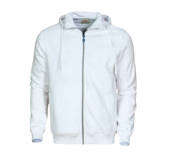 Veste à capuche de couleur blanche